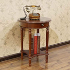 Telephone Table, American Telephone Tables,Round Coffee Table,Side Table with Drawer (