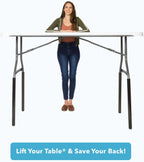 Lift Your Table® Folding Table Risers - Standing Desk Kit: XL Height - Made in the USA, Heavy Duty, Sturdy, Portable, Easy-to-Use Extensions Raise Bent Leg Folding Tables (Set of 4)