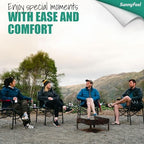 SUNNYFEEL Oversized Directors Camping Chair for Adults with Side Table | Padded Portable Folding Camp Chair Support 300LBS with Cup Holder, Side Pocket & Carry Bag, Black for Camping, RV, Lawn, Fish
