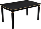 LUMISOL 6-Piece Farmhouse Dining Table Set, 60” Solid Wood Table, 4 Upholstered Chairs and Bench, Black