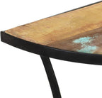 Side Table Mixed Color Finish Solid Reclaimed Wood Medium Durable Living Room End Table