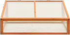 Wooden Garden Greenhouse，Wood Raised Plants Bed Raised Flower Planter Box, Garden Wood Cold Frame Greenhouse Flower Planter, Brown 39.4"x25.6"x15.7" Firwood,-682