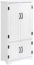 Farmhouse Kitchen Pantry Cabinet, 48.5" Tall Storage Organizer, White Cupboard