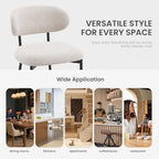 Upholstered Dining Chairs Set of 4, Modern Fabric Kitchen Chairs with Curved Backrest and Cushioned Seat, Sturdy Metal Legs, Modern Dining Chairs for Kitchen Dining Room, Living Room,Beige