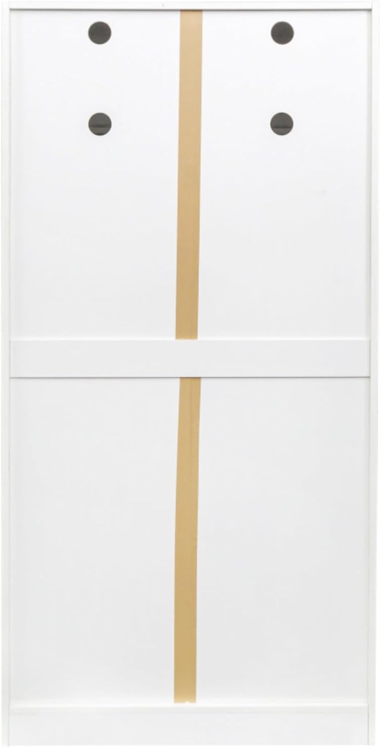 Standalone Pantry Cabinet Buffet Sideboard Cupboard with Double Doors, Multi-Level Shelving, Tall Organizer Storage for Kitchen Dining Living Hallway Bathroom, Modern Retro Furniture (White)