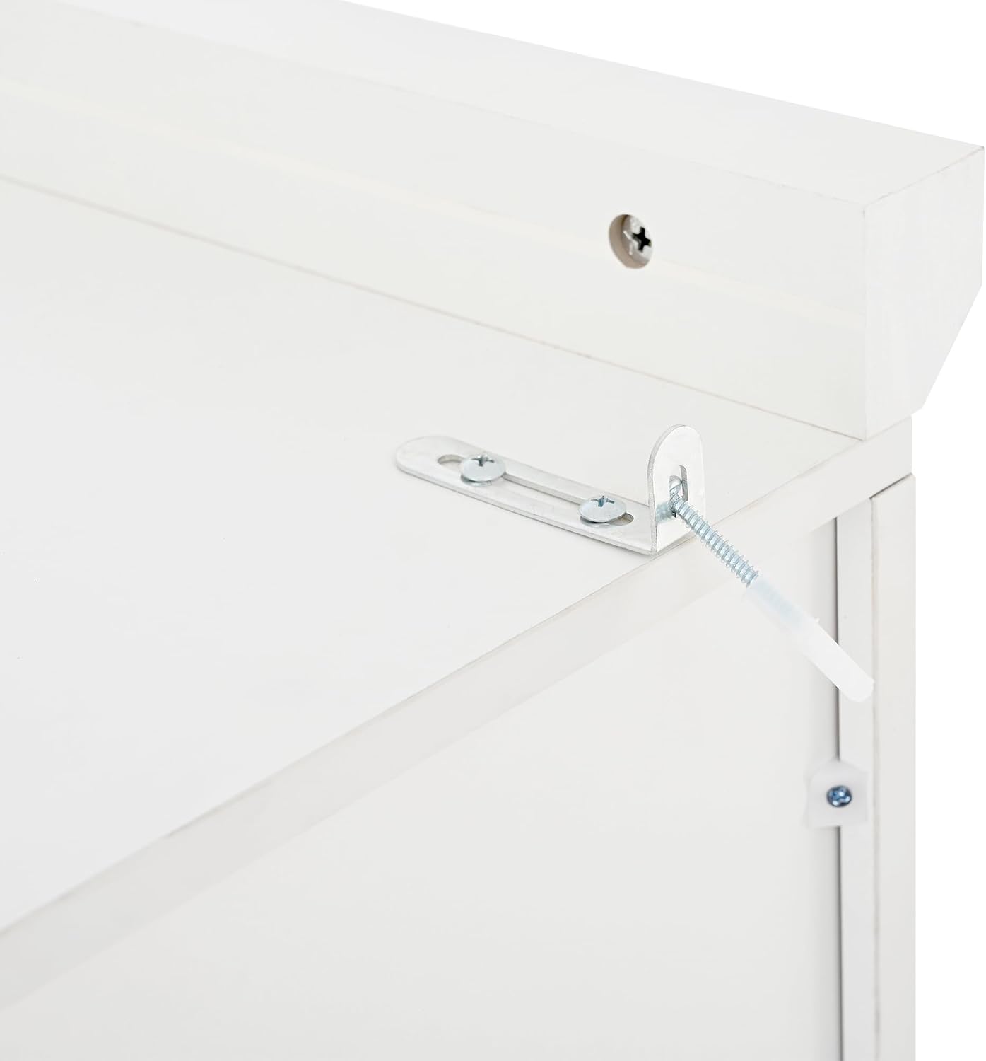 71" Kitchen Pantry Storage Cabinet, Freestanding Farmhouse Pantry Cabinet with 4 Doors, 2 Door Shelves, 8 Pull-Out Trays and Adjustable Shelf for Kitchen, Dining Room (White)