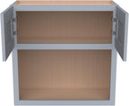 Solid Wood Shaker Wall Cabinet for Microwave – Space-Saving RTA with Open Shelves, Perfect Kitchen Pantry Storage & Durable Wall-Mounted Organizer (SK-Grey, 30" W x 24" D x 36" H)