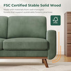 Vesgantti 68" Comfy Green Corduroy Loveseat Sofa, 2 Seater Deep Seat Couch with Spring Cushion, Solid Wood Frame for Living Room, Bedroom, Office