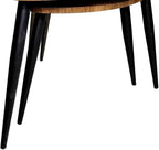 2pc Contemporary Nesting Tables Metal and Solid Wood Natural Black | Space-saving nesting design with metal and solid wood construction