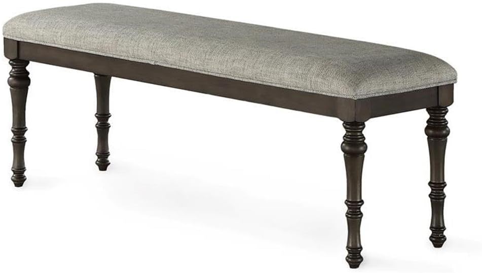Steve Silver Linnett Bench, Gray, Traditional Styling with a Modern Twist for Dining Table, Kitchen, Living Room, 54 x 16 x 19 in