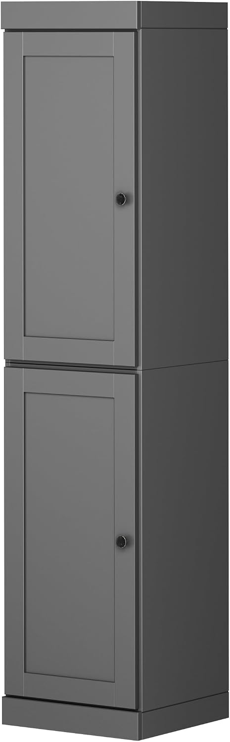 Palace Imports Solid Wood Pantry Cabinet - Tall Narrow Storage Cabinet with Shaker Doors - 16.5" W x 71.5" H - Gray, Kitchen Cupboard, Adjustable Shelves, 100% Eco-Friendly Wood, Modular