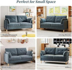 Hanherry Loveseat Sofa, 62.6" Small Couch for Living Room, Comfy Chenille Fabric Love Seat for Bedroom with Throw Pillow,Removable Cushion Cover,Couches for Small Space,Apartment,Dorm