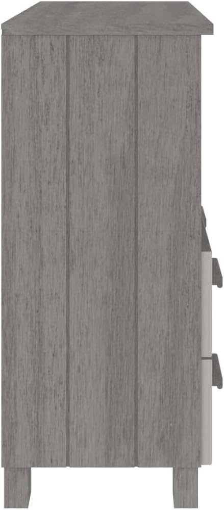 Light Grey Sideboard with Solid Pine Wood and MDF Construction, Modern Storage Cabinet for Living Room or Dining Room, Durable Furniture with Smooth Finish and Versatile