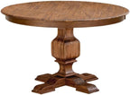 Furnifact Round Dining Table, Sandblasting Antique Walnut Wood Pedestal Table, Rustic Home Kitchen Nook Furniture