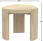 Alpine Furniture Sloane 20 in. W Round Wood End Table in Natural Driftwood