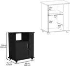 Lower Microwave Pantry 29", Single Door Cabinet, Open Shelf & Side Storage