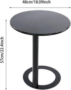 C Shaped Round Side Table, Metal End Table for Couch Sofa Bed, Small Accent Coffee Table with O Shaped Base, Modern Bedside Table for Small Space Living Room Bedroom Office (Black)