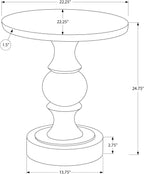Monarch Specialties I 4162 Accent Table, 25" H, Indoor Or Outdoor, Bedroom, End, Living Room, Nightstand, Round, Side Table, Black, Transitional