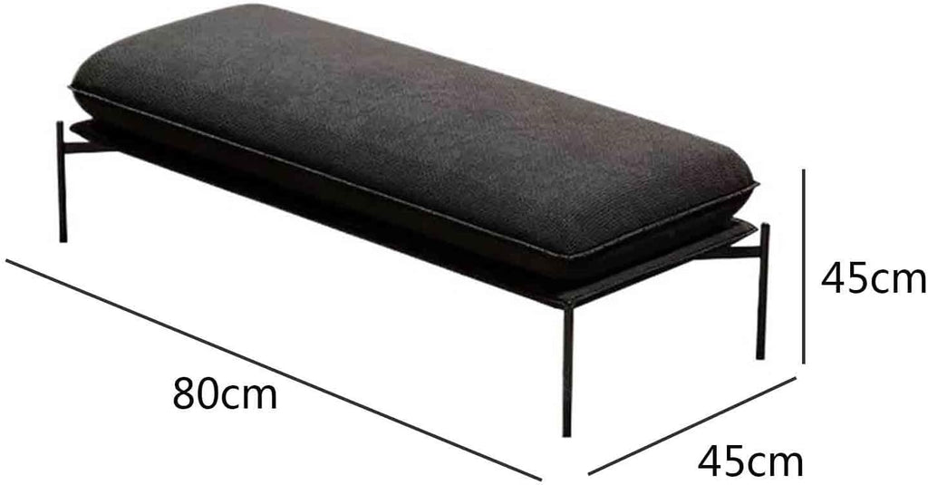 Modern Stainless Steel Bed end Stool Bedroom Resting Clothing Store Fabric Shoe Changing Entryway(Small)
