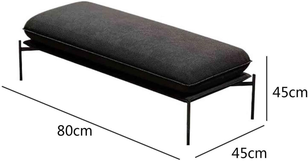 Modern Stainless Steel Bed end Stool Bedroom Resting Clothing Store Fabric Shoe Changing Entryway(Small)