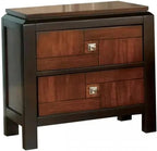 Nightstand Only Transitional 2-Drawers Square Chrome Knobs Multitone Unique Nightstand,for Small Spaces