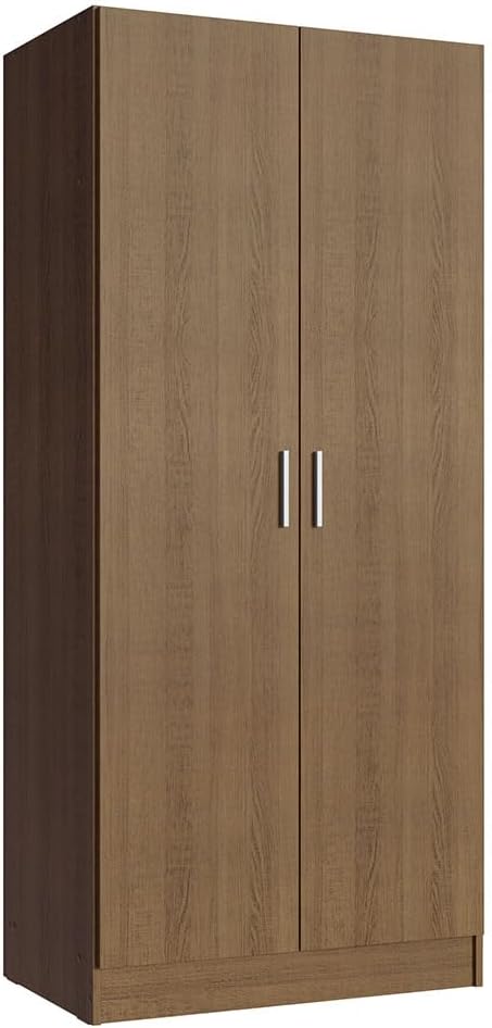 Madesa Kitchen Pantry Storage Cabinet with 2 Doors, Ample Shelf and Hanging Space 31 Inch Utility Armoire Organization Unit - Rustic