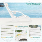 Pool Lounge Chairs with Armrest & Cup Holder, 8-10in Shallow Water | HDPS Fade Resistant, Headrest, 330lbs Capacity, Outdoor Beach Deck Sun Tanning Lounger, White