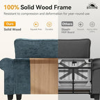 SUNSHINE VALLEY 116" Oversized Modular Sectional Couch L Shaped Living Room | Mid-Century Modern 4-Seater Cloud Sofa, Cyan, Rolled Arms & Nailhead Trim, Wider & Deeper Seats, Ottoman, Chenille