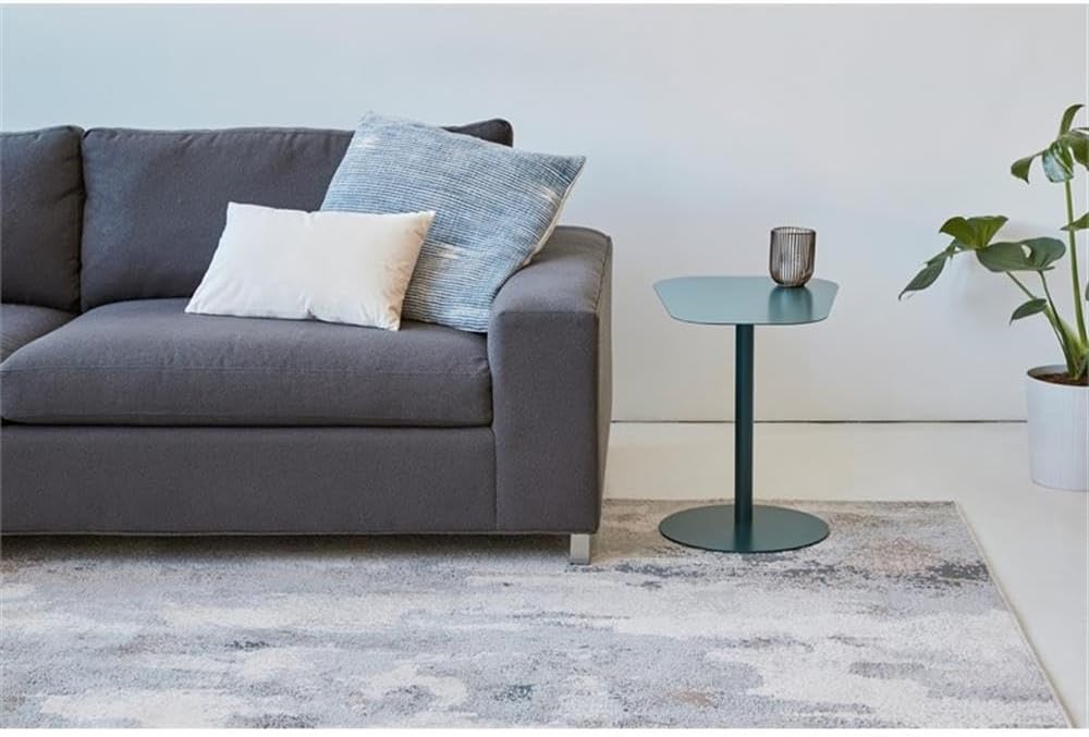 Pemberly Row Modern Metal End Table, 20 in H x 19.75 in W, C-Shaped Space-Saving Design, Green Powder Coat Finish, Durable Steel Construction, Compact Accent Table for Living Room or Small Spaces