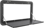 Foldable RV Table 31.5 x17.72 inch Black, Wall Mount Folding Camper External Hanging, RV Caravan Folding Table with 2 Locks for Truck Campers Travel 55Lbs Capacity (Black)