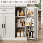 Garvee 70" Tall Kitchen Pantry Storage Cabinet,Modern Kitchen Hutch Cabinet | with Doors and Shelves, Freestanding Food Pantry with Large Storage Drawer for Dining Room and Household Organization