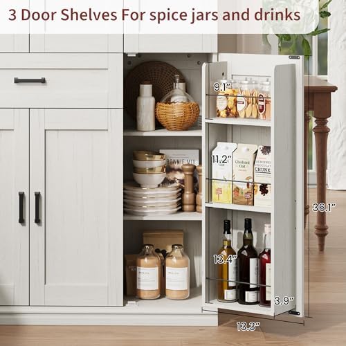 Garvee 70" Tall Kitchen Pantry Storage Cabinet,Modern Kitchen Hutch Cabinet | with Doors and Shelves, Freestanding Food Pantry with Large Storage Drawer for Dining Room and Household Organization