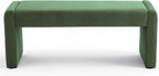 Velvet Entryway Bench End of Bed Bench Upholstered Modern Window Bench Comfy Ottoman for Dining Room/Bedroom/Living Room/Hallway/Indoor (Olive Green)