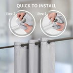 Furlinic No Hook Long Shower Curtain 78 Length,Soft Polyester Fabric Wahable Shower Curtain Liner,Modern Hotel Spa Style Bathroom Curtains with 10 Plastic Built-in Grommets,Light Grey 72x78 Inch