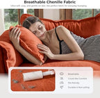 ELUCHANG 114" Oversized Modular Sectional Sofa, Comfy Chenille Cloud Couch, 6-Seater V Shaped Modern Deep Seat Sofa w/Removable Covers for Living Room, Bedroom, DIY Combination - Terracotta