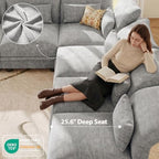 LLappuil 179" Oversized Modular Sectional Sofa with Storage Seat 12 Piece Large Sectional Couches for Living Room with Adjustable Arms Backs, Convert to U/L/Sleeper Sofa, Grey Chenille