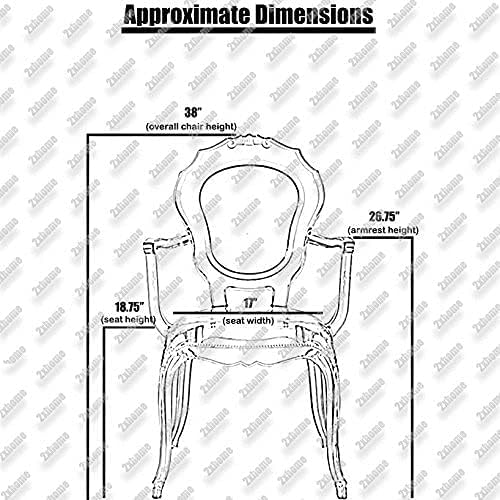 2xhome Stackable Ghost Dining Chair | Transparent Vanity Armchair | Louis Belle Style Kitchen Patio Chair Parent (2, Smoke, Armchair)