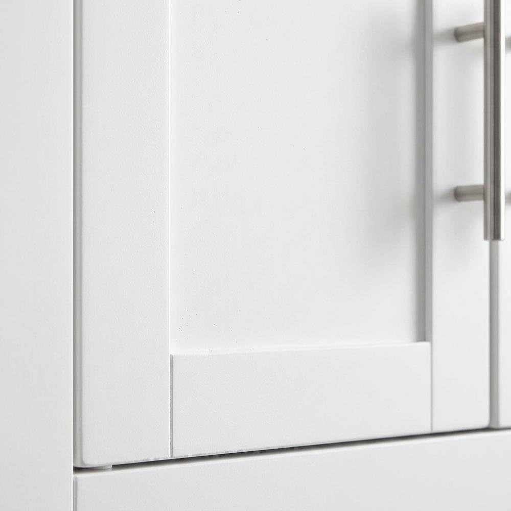 Furnifact White 3-Piece Wall Kitchen Cabinet Set, MDF Birch Veneer, Floating Mounted Kitchen Storage, Wide Pantry Wall Organizer