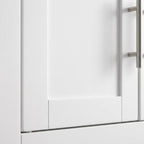Furnifact White 3-Piece Wall Kitchen Cabinet Set, MDF Birch Veneer, Floating Mounted Kitchen Storage, Wide Pantry Wall Organizer