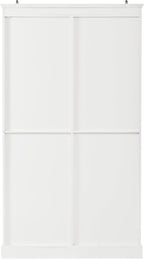 Polibi Large 72" H x 40" W Kitchen Pantry Cabinet Freestanding Storage with Glass Doors, Adjustable Shelves & Drawers, Serving Trays for Coffee Bar or Dining Room, White