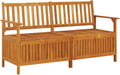 Solid Acacia Wood Storage Bench, Large Outdoor Garden Patio Seating with Storage, Rustic Wooden Entryway Bench, 3-Person Capacity, Oiled Finish, 58.3 Inch
