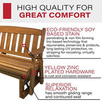 Amish Casual Heavy Duty 800 Lb Mission Pressure Treated Porch Glider (4 Foot, Cedar Stain)