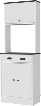 Addison White and Black 2-Cabinet Kitchen Pantry