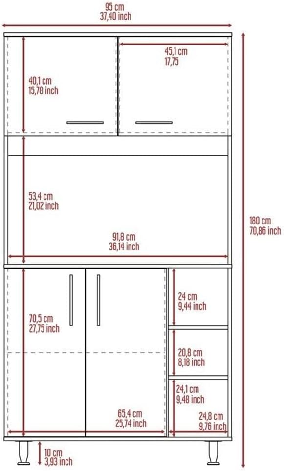 Home Square 2-Piece Set with Storage Pantry Cabinet & Two-Door Cabinet