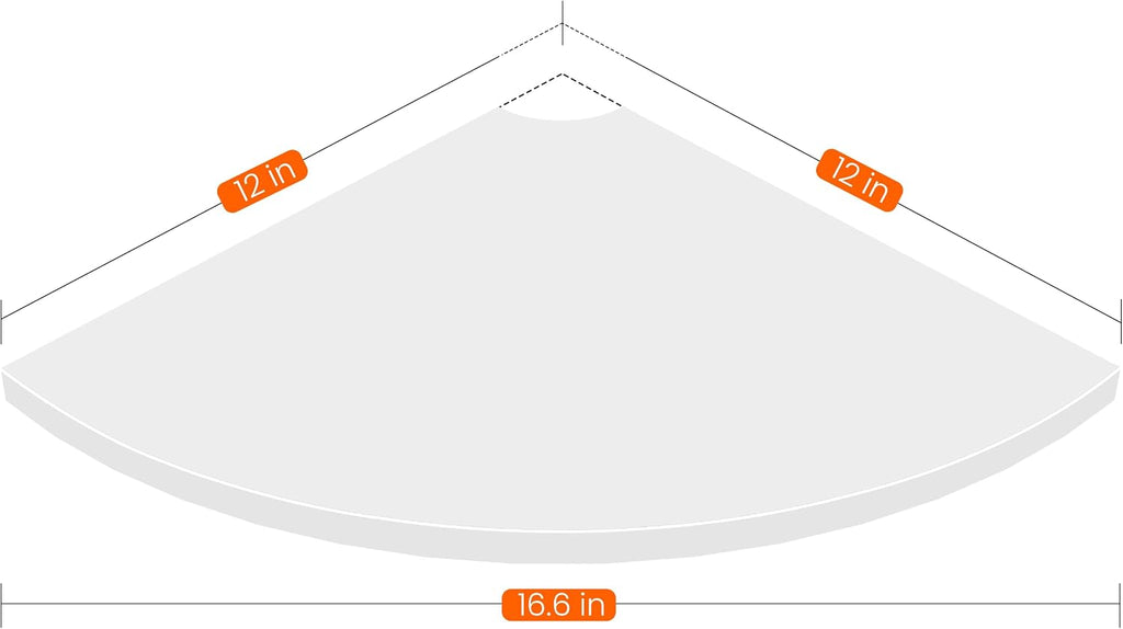 Homode Corner Floating Shelves, Set of 4 Round Corner Shelf Wall Mount with Cord Hole, 12 Inch Wood Curved Corner Hanging Shelf for Cable Box, Speaker, TV Cords, Books, Plants, White