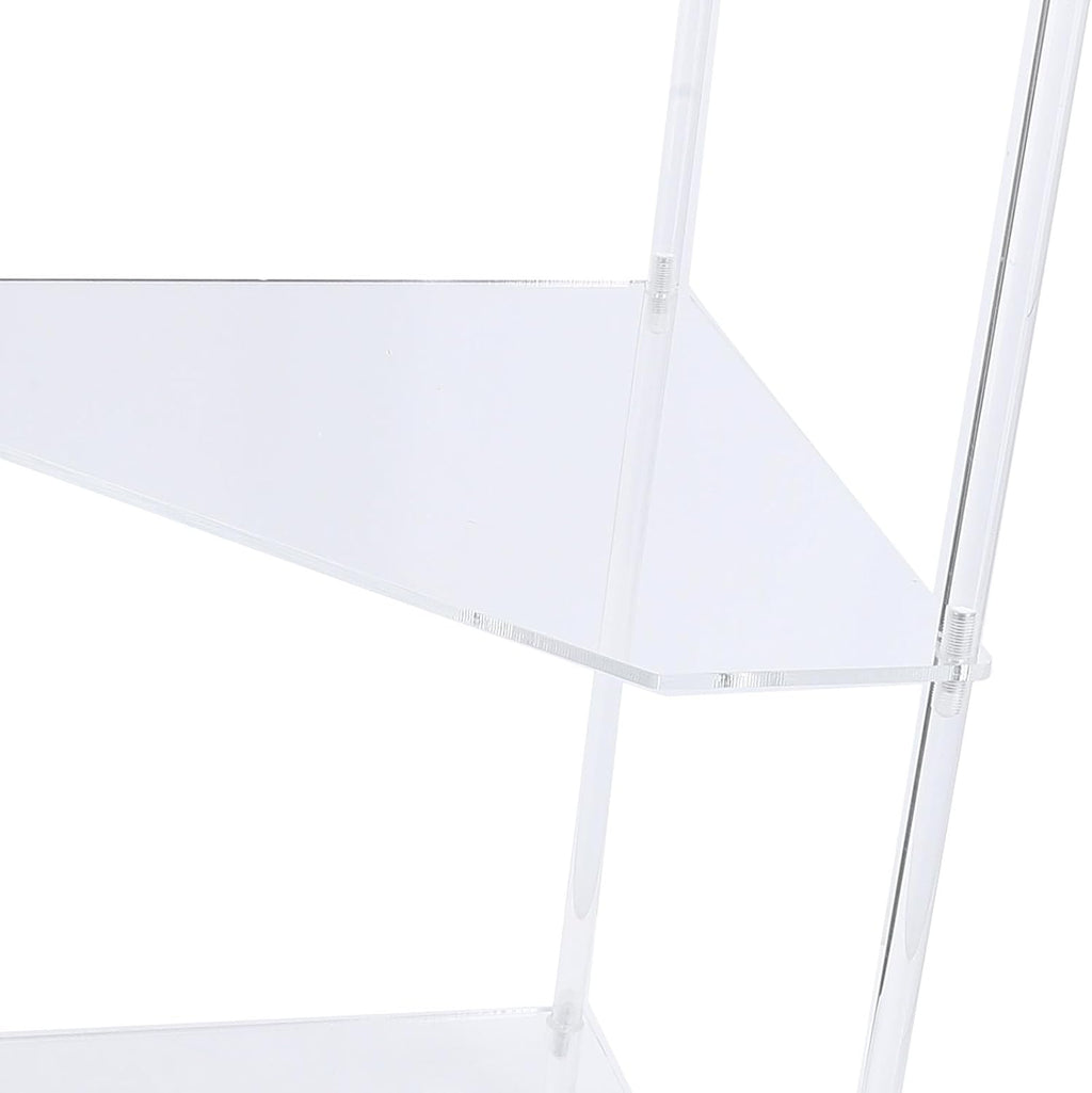 65cm / 25.6in Clear Acrylic Triangle End Table,3 Tier Acrylic Corner Side Table with Tempered Glass Shelfr,for Living Room Bedroom, Corner Display Rack Storage