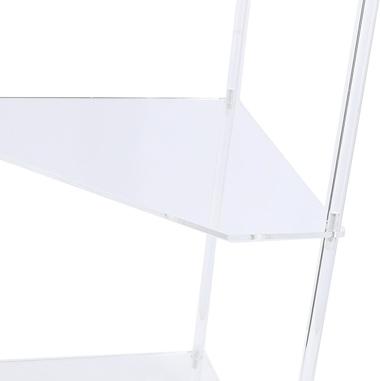 65cm / 25.6in Clear Acrylic Triangle End Table,3 Tier Acrylic Corner Side Table with Tempered Glass Shelfr,for Living Room Bedroom, Corner Display Rack Storage