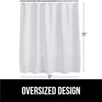 GORILLA GRIP Waffle Shower Curtain, Thick Weighted Fabric, Wrinkle and Rust Resistant, Classic Hotel Quality Design, Heavy Duty Long Curtains for Bathroom Showers, Bath Tubs, Machine Wash, 72x72 White