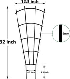4 Pack 32'' Indoor Plant Trellis for Potted Plants Climbing Outdoor Metal Garden Trellis Houseplants Flowers Vine Ivy,Fan Shape, Black