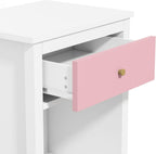 26.77''H Wooden Nightstand with One Drawer One Shelf, Pink ﻿,for Small Spaces